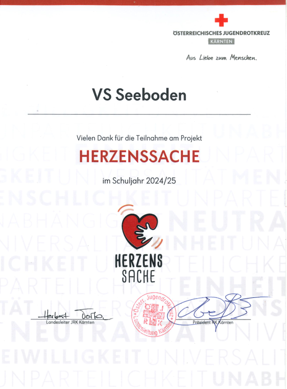 Urkunde Herzenssache